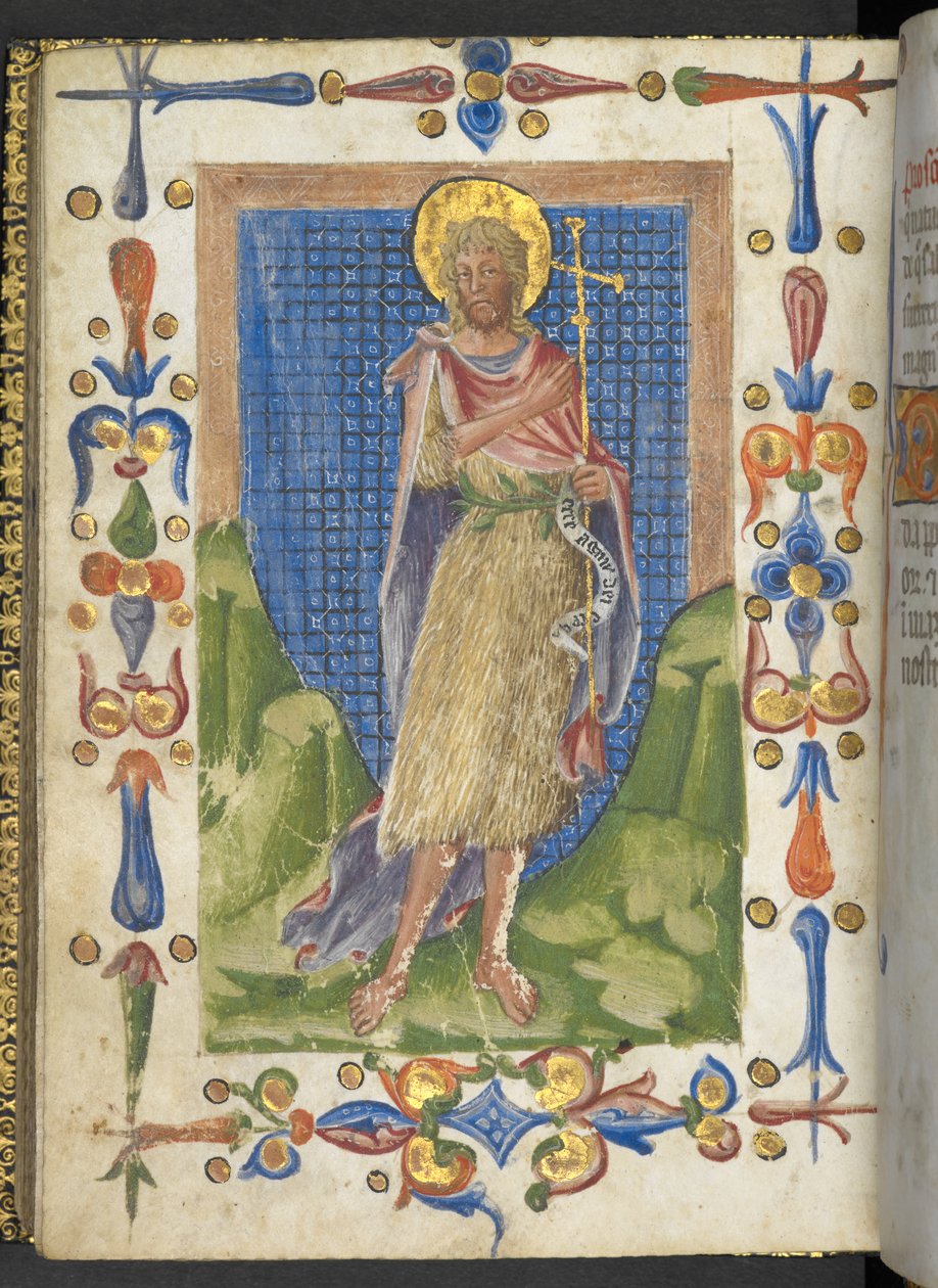 Uma página iluminada de Calendarium, início do século XV (vellum) de Italian School