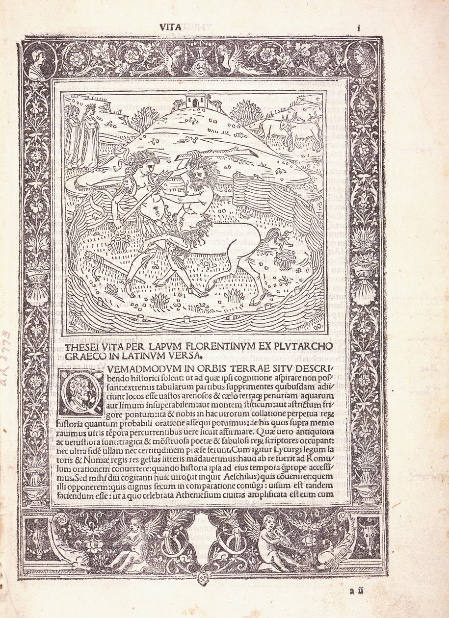 Uma página ilustrada de uma edição latina de Plutarchus 