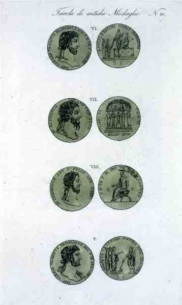 Moedas antigas romanas, de 