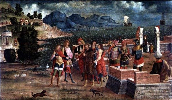 Apolo e Poseidon vêm para ajudar Laomedon, c.1500 de Italian School