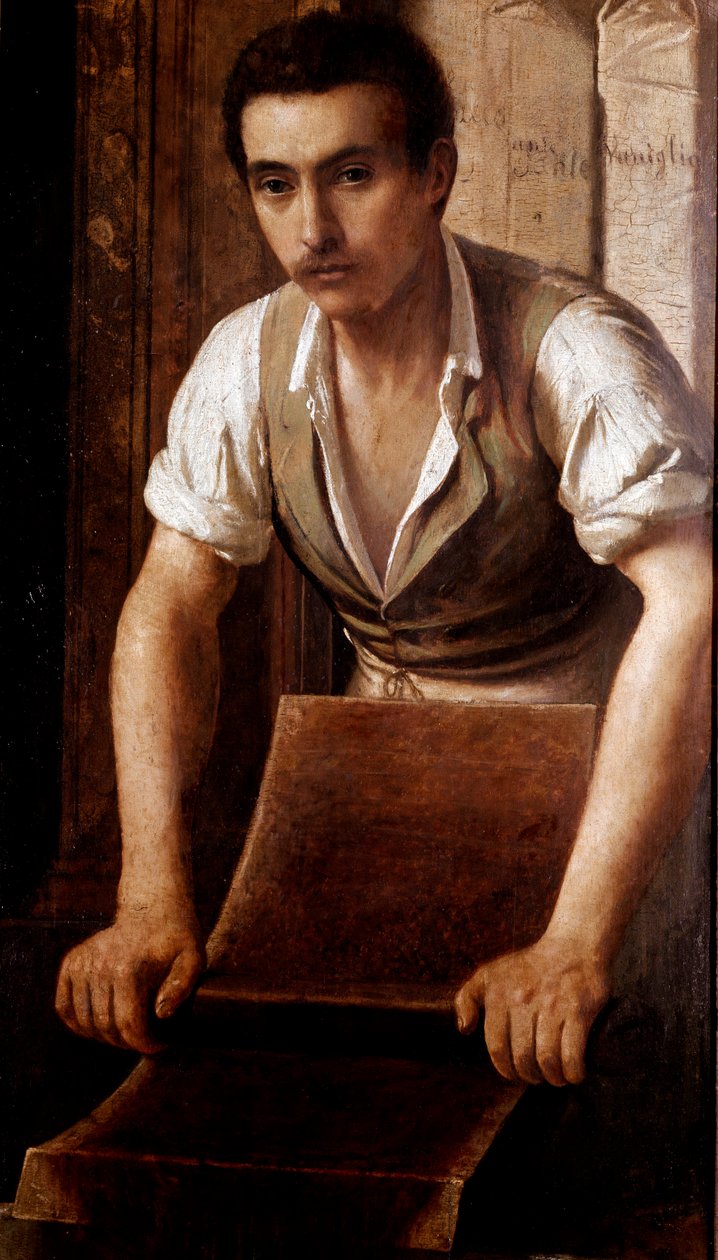 Fabrico artesanal de chocolate Pintura anónima de um sinal. 1875-1900 Milão, museo di Milano de Italian School