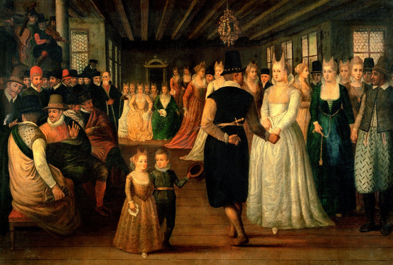 Bola em Veneza em honra dos visitantes estrangeiros, c.1580 de Italian School