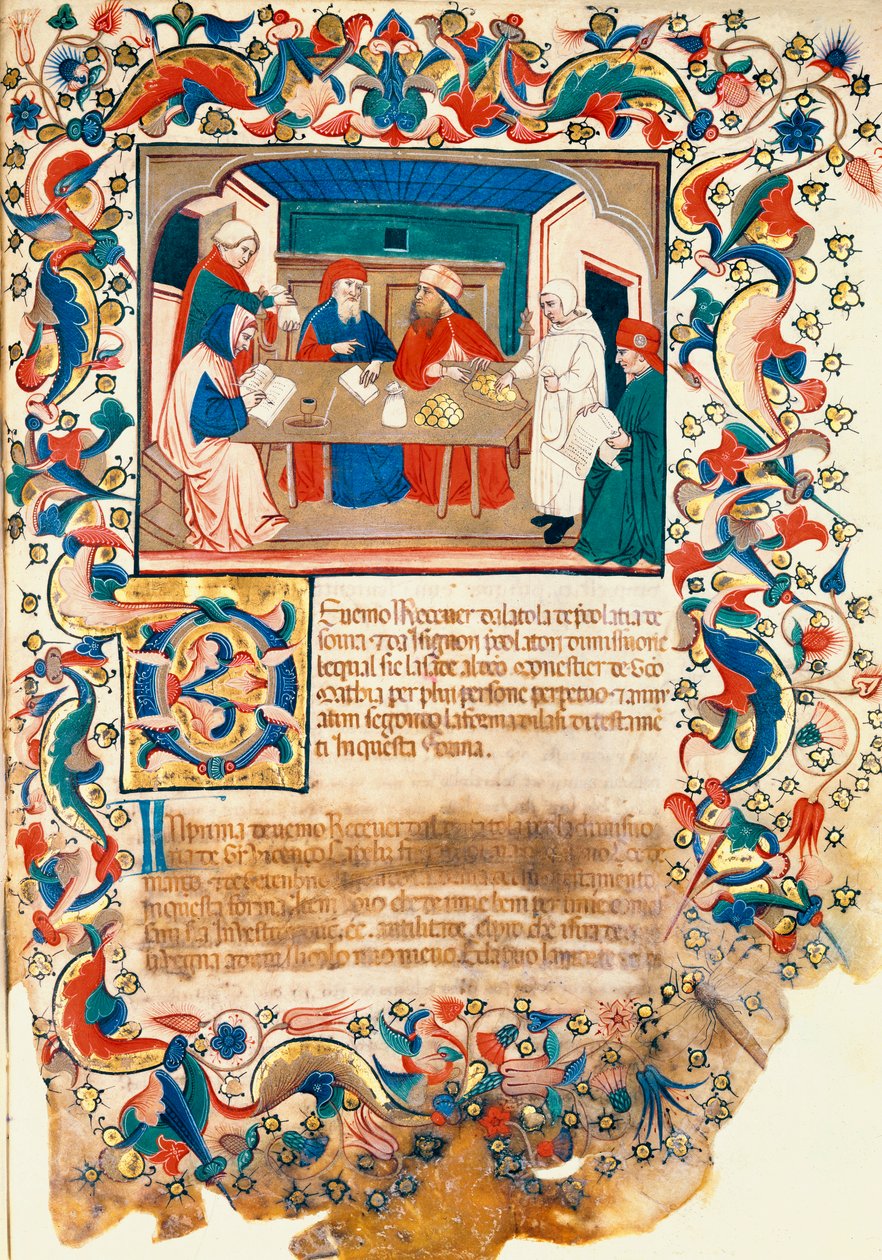 Bancos, Escola Vêneto-Bolonhesa (miniatura) (ver também 60916-7 e 60919) de Italian School