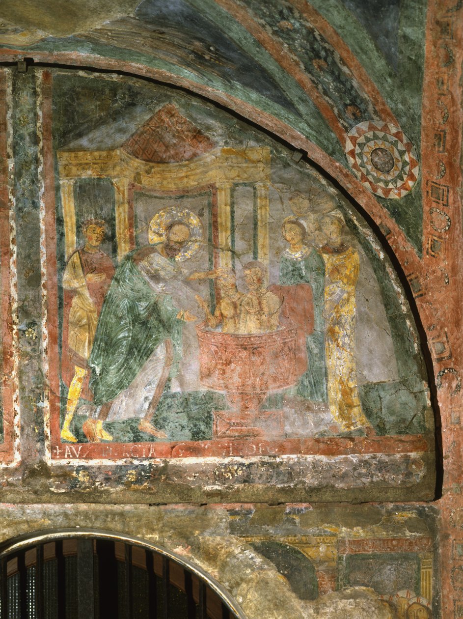 Baptismo de São Pudentiana de Italian School