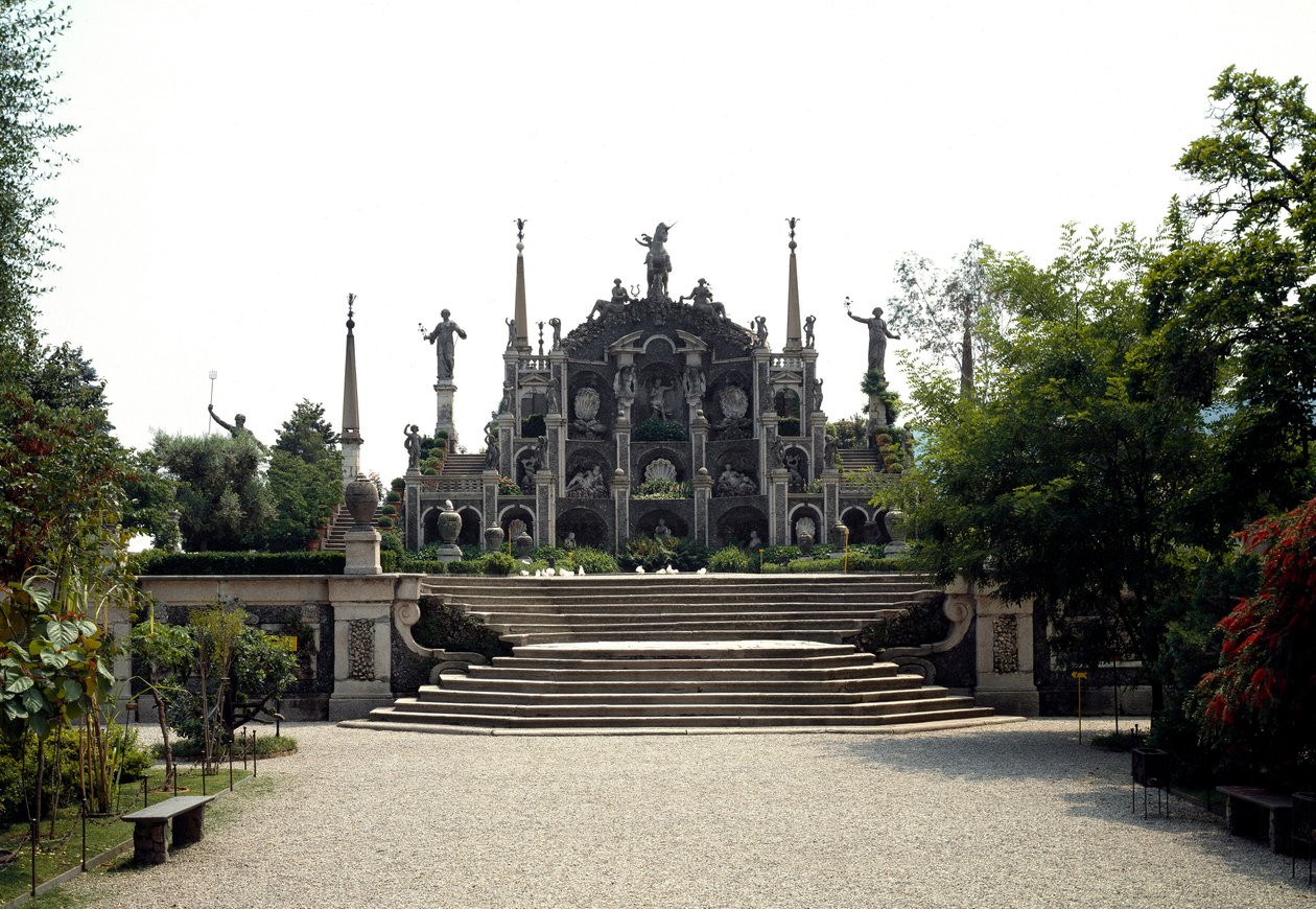 Palácio Barroco de Vitaliano I Borromeo datado de 1632, Isola Bella, Lago Maggiore (Lago Maggiore) Itália de Italian School