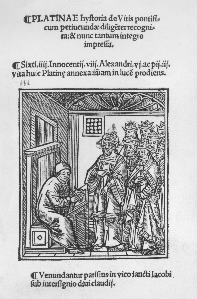 Bartolomeo de &39;Sacchi (Platinum) escrita&39; História dos pontífices romanos Vine, 1505 de Italian School
