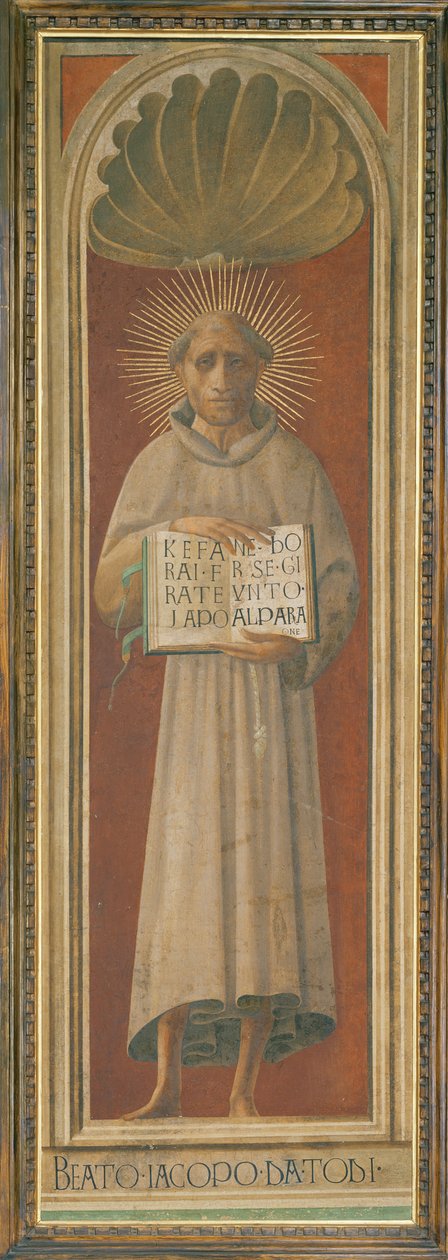 Abençoado Jacopone da Todi (tempera no painel) de Italian School