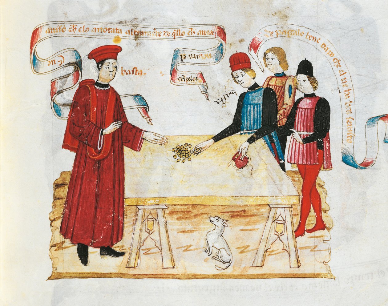 Suborno de uma miniatura de juiz do Livro dos Privilégios, manuscrito, Itália do século XV. de Italian School