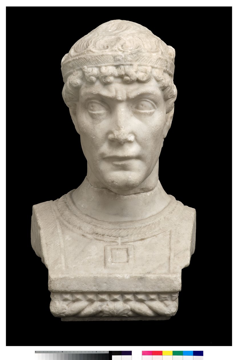 Busto de homem com coroa de Italian School