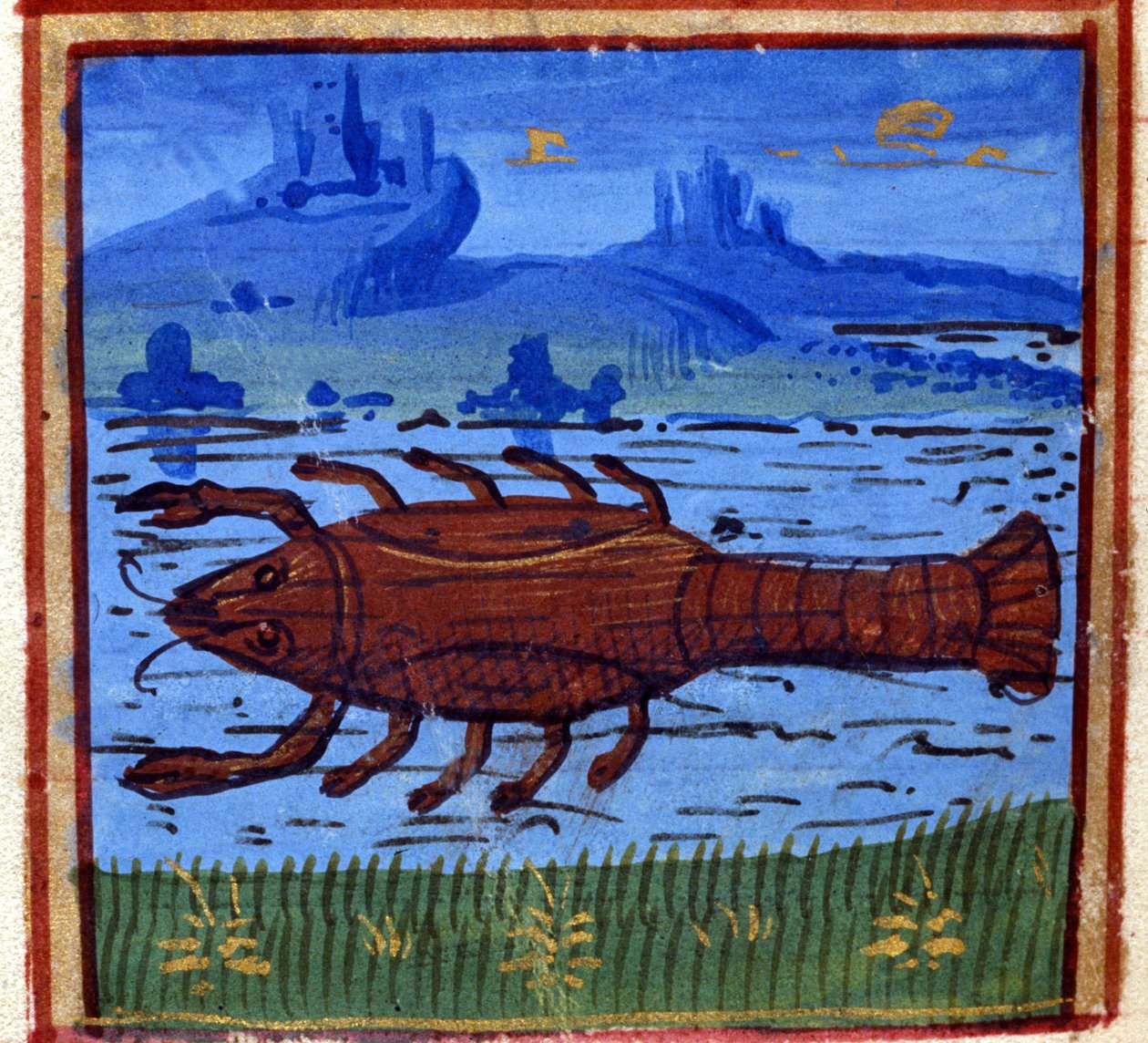 Sinal de cancro. Horóscopo italiano; meados do século XV. de Italian School