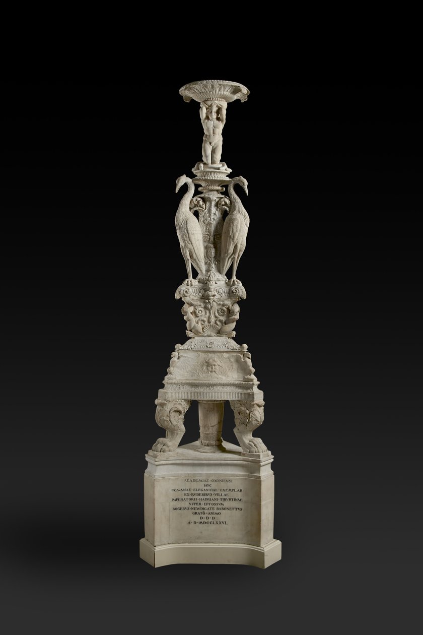 Candelabro com imagem de guindastes (mármore) de Italian School