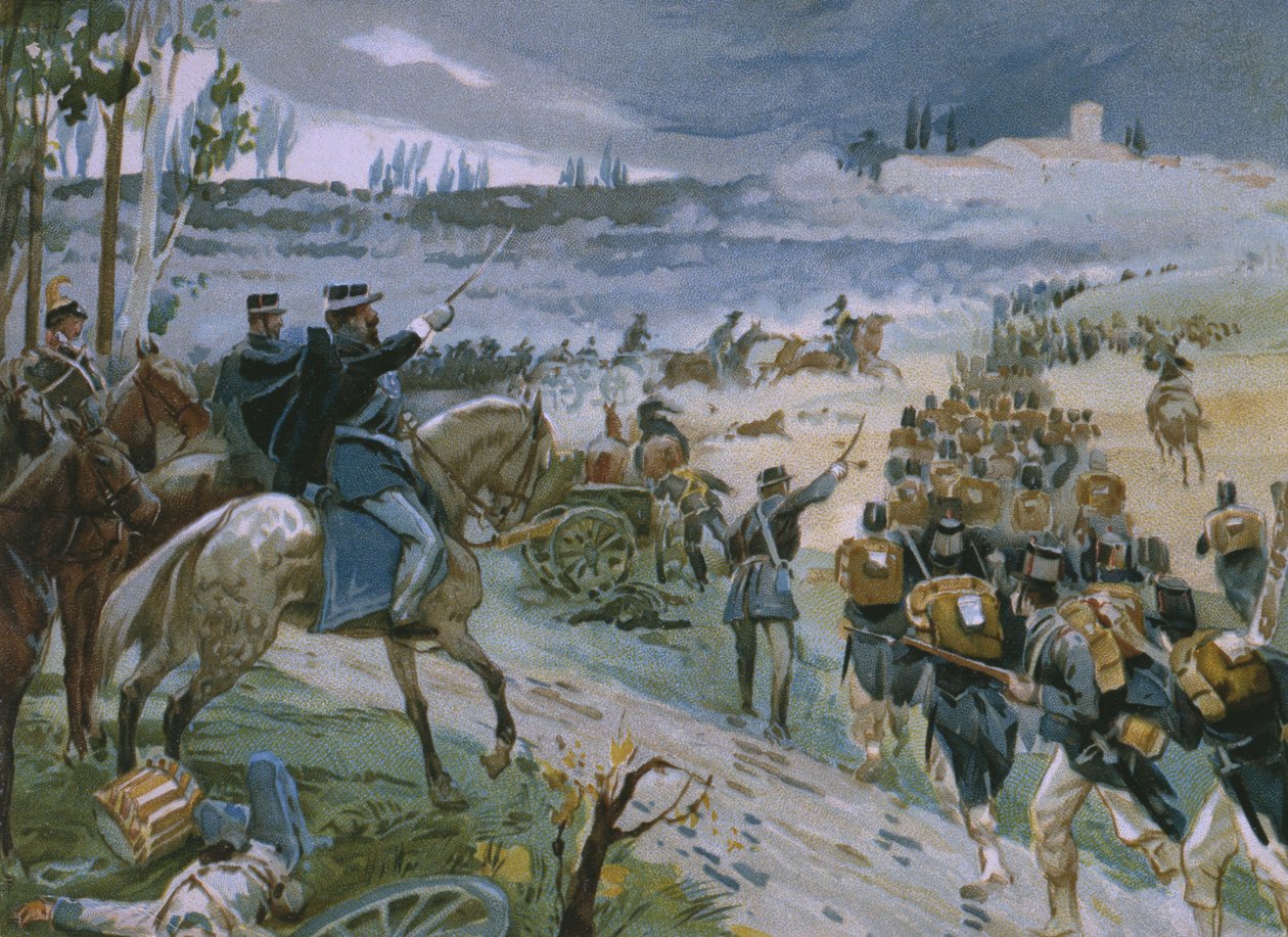 Captura de Roma através da quebra de Porta Pia em 20 de setembro de 1870, ilustração de um álbum sobre a história do Risorgimento feito para o chocolate Talmone, final do século XIX de Italian School
