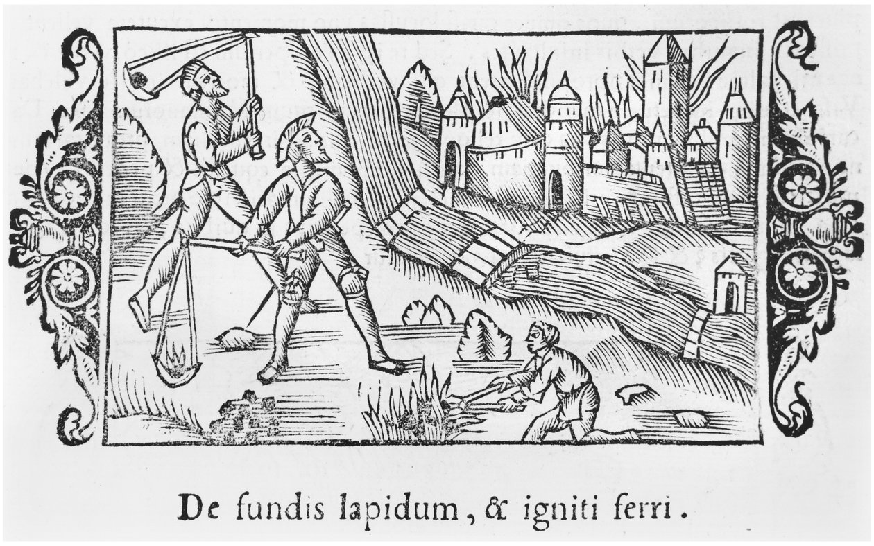 Captação de uma cidade pelo fogo, de uma história dos povos do norte por Olaus Magnus (1490-1558), publicado em Roma, 1555 de Italian School