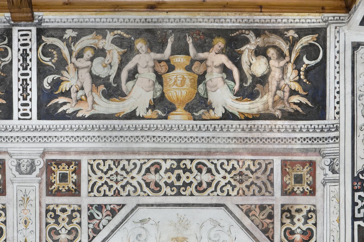 Sala Carducci, detalhe (fresco) de Italian School