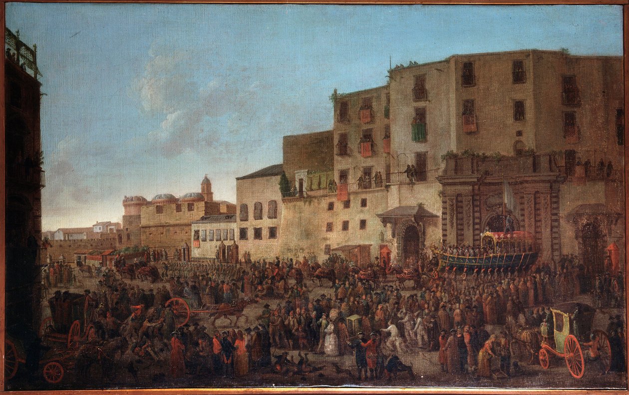 Carnaval em Nápoles, Itália (Carnaval em Nápoles, Itália) Pintura anónima de Italian School