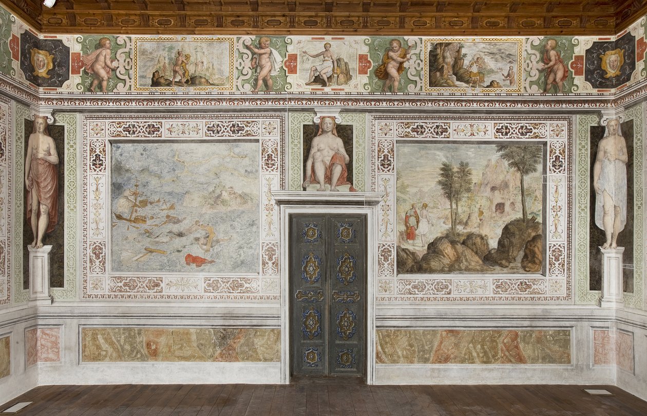 Sala de Caryatids (fresco) de Italian School