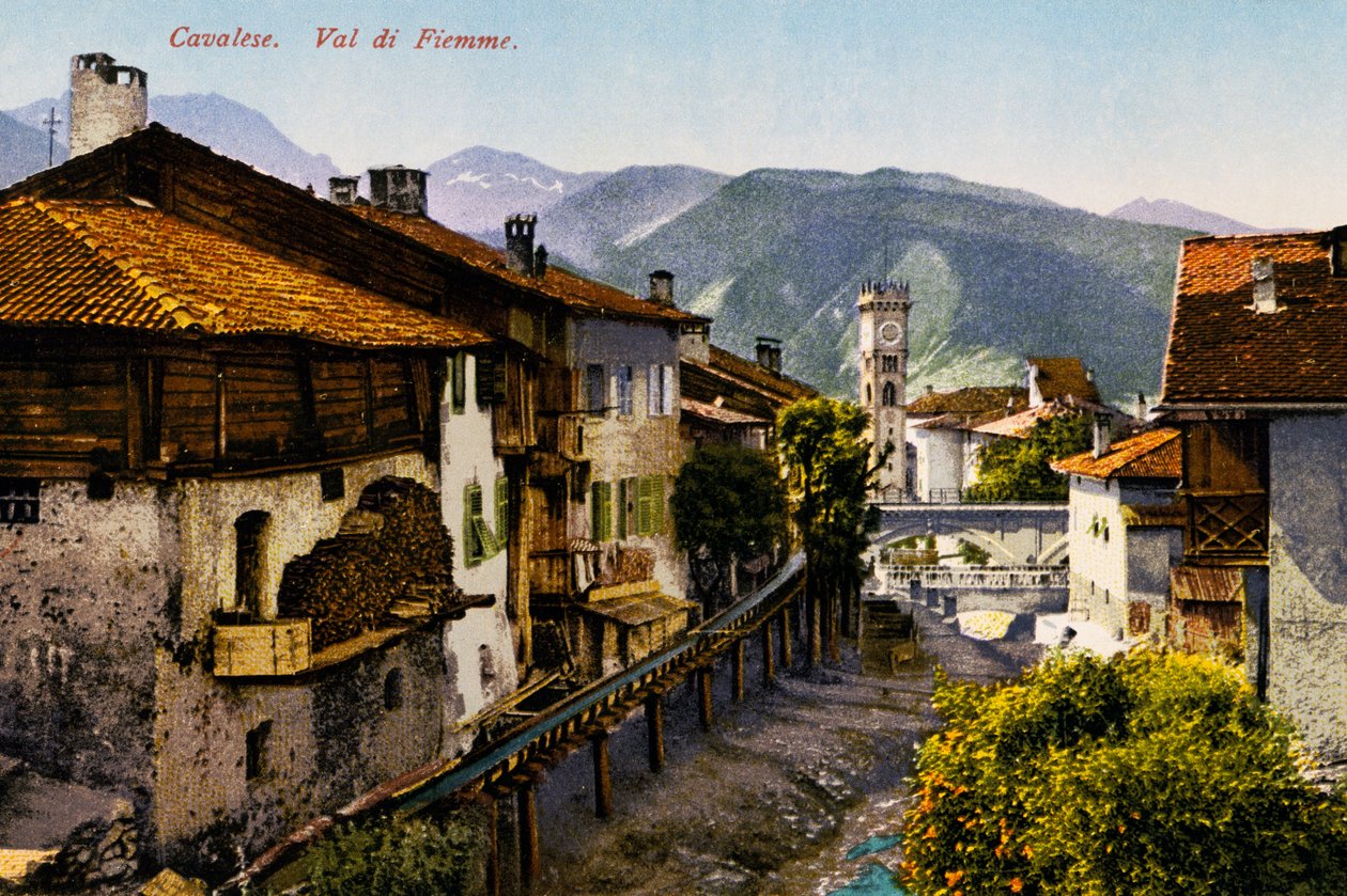 Cavalese, Val di Fiemme, cartão postal, Trentino-Alto Adige, Itália, século XX de Italian School