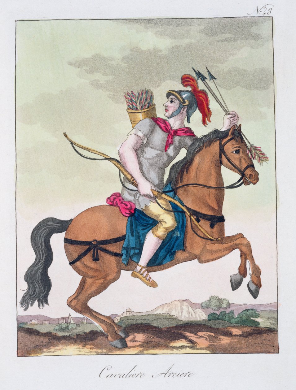 Cavalaria Arqueiro, de LAntica Roma, 1825 de Italian School