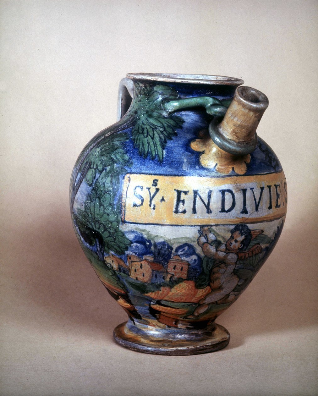 Jarro cerâmico de Urbin. Século XVI. Museo del Castello. Milão de Italian School