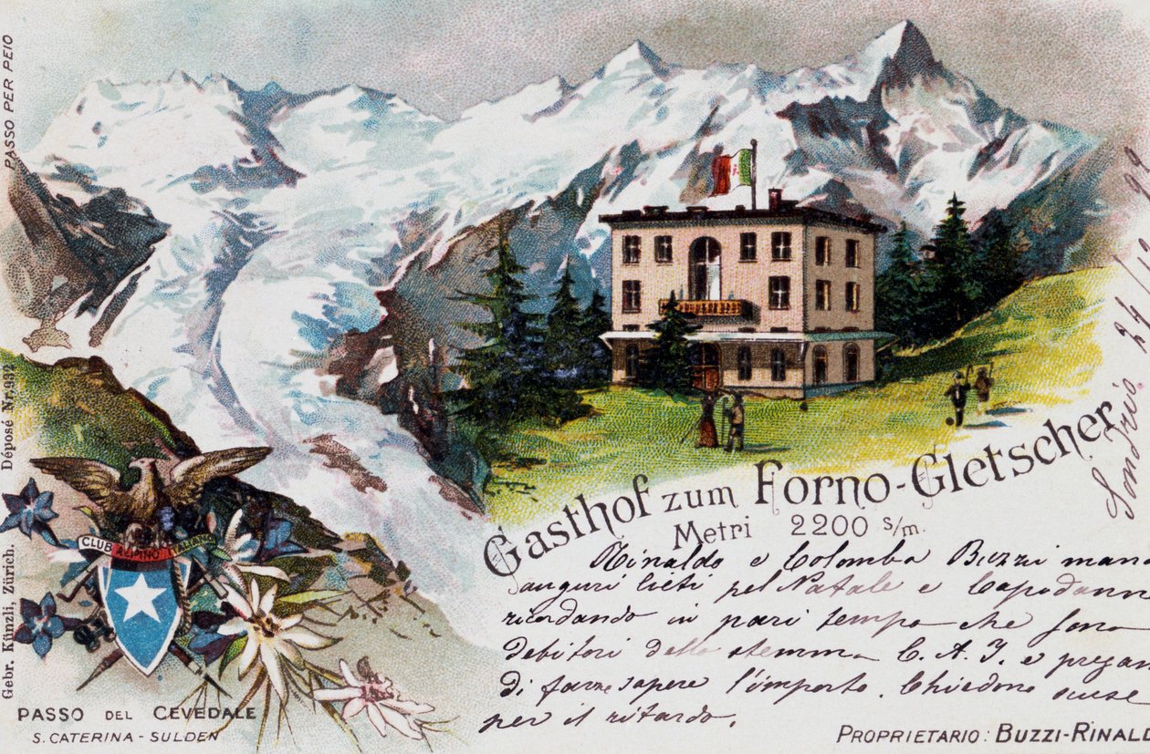 Passo de Cevedale, cartão postal, Trentino-Alto Adige, Itália, século XX de Italian School
