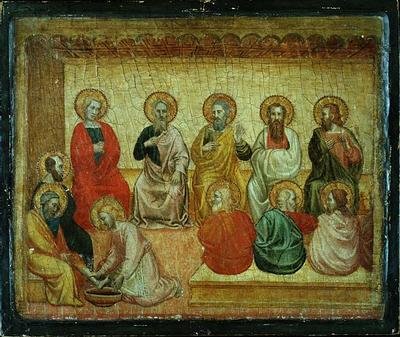 Cristo lavando os pés dos discípulos, Arezzo, c.1390 de Italian School