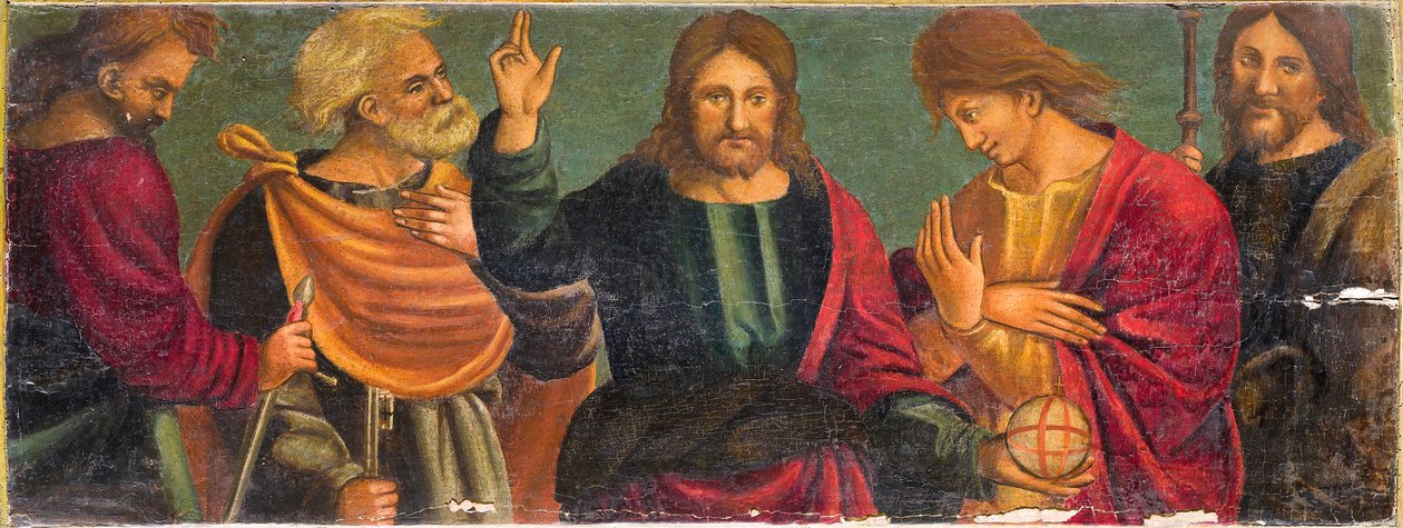Cristo com quatro apóstolos de Italian School