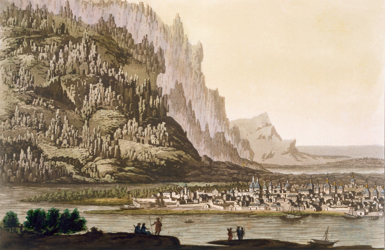 Cidade, de, yakutsk, ligado, a, rio lena, oriental, sibéria, c.1820s-30s de Italian School