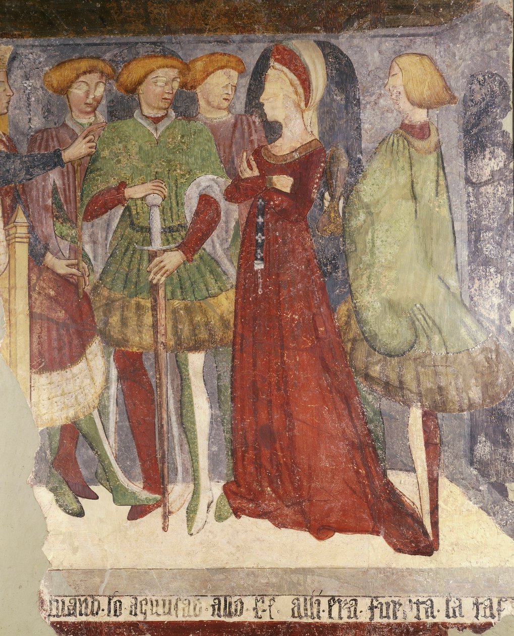 Cena do Tribunal, fragmento de fresco de Italian School