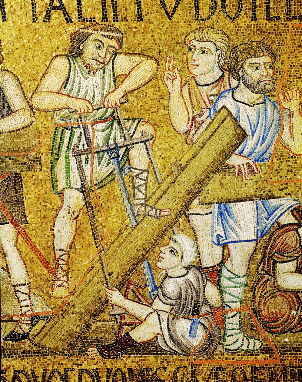 Artesãos que constroem a Arca ... (mosaico) de Italian School