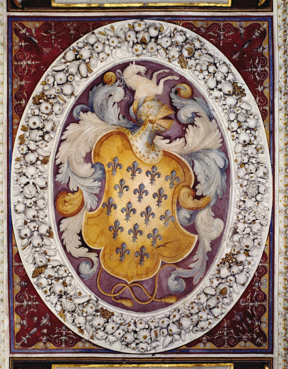 Crista da família Farnese (fresco) de Italian School