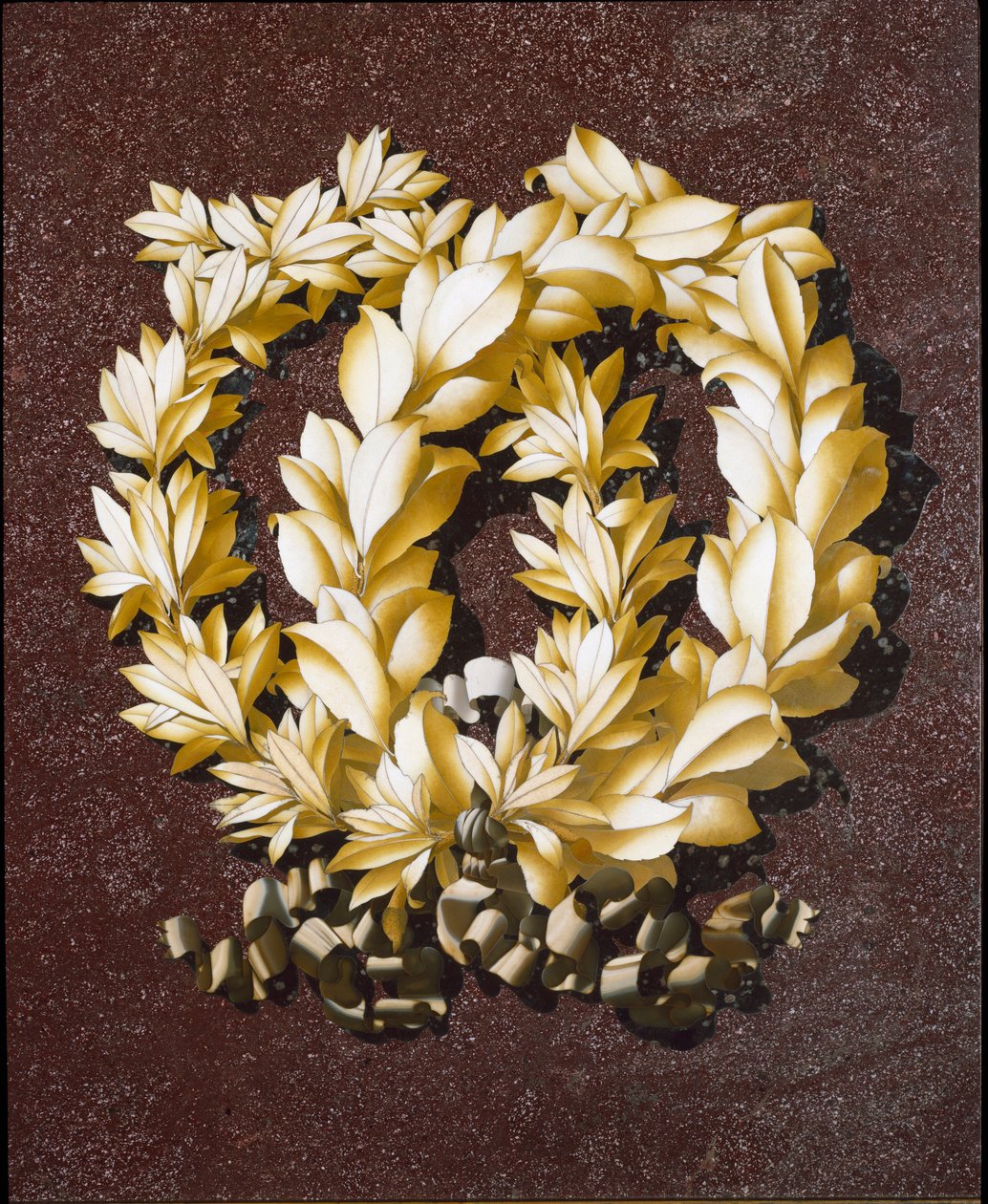 Coroas de folhas (mármore incrustado de Italian School