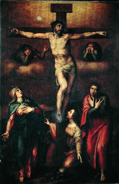 Crucificação (óleo sobre tela) de Italian School