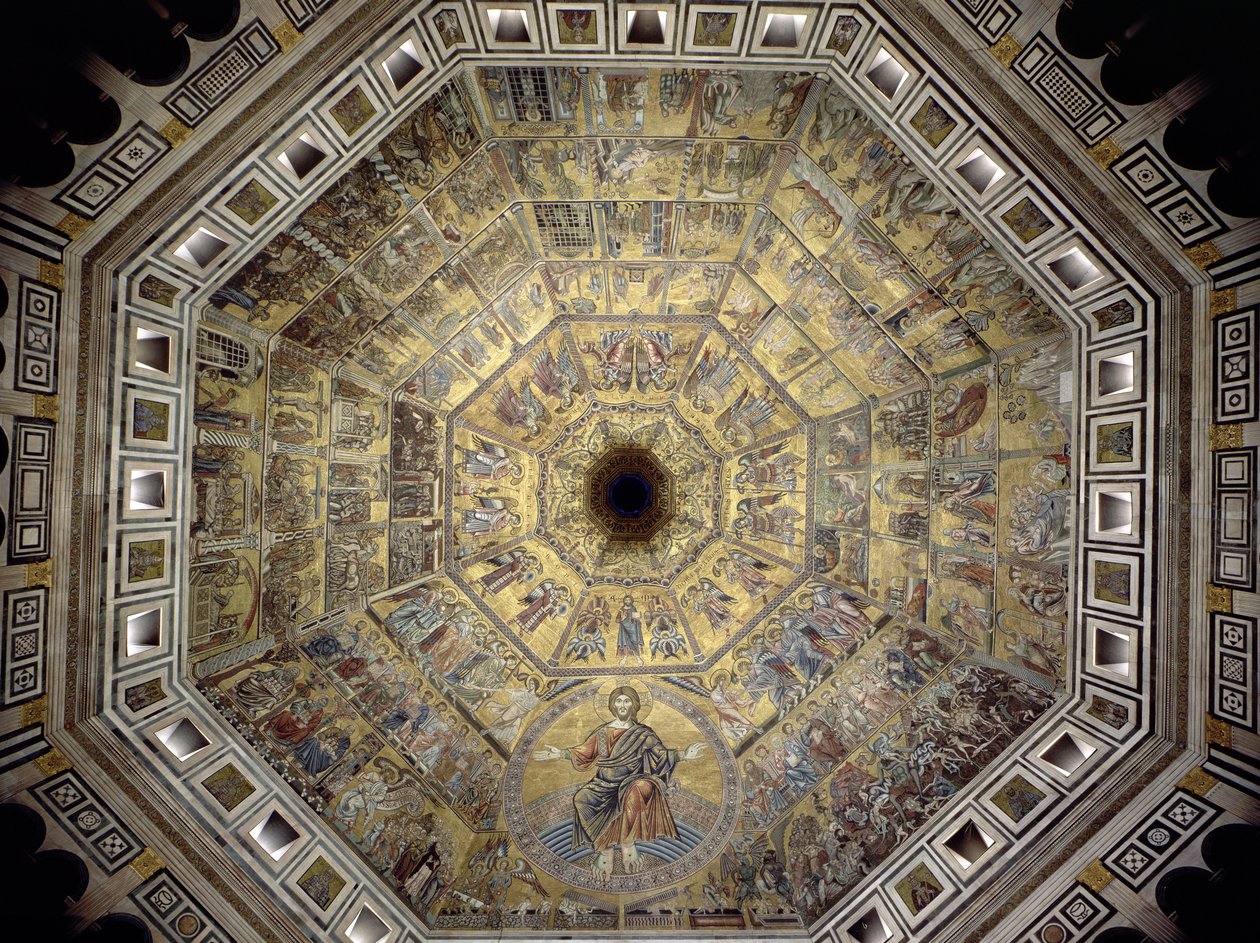 Cúpula do Batistério de San Giovanni (mosaico) de Italian School