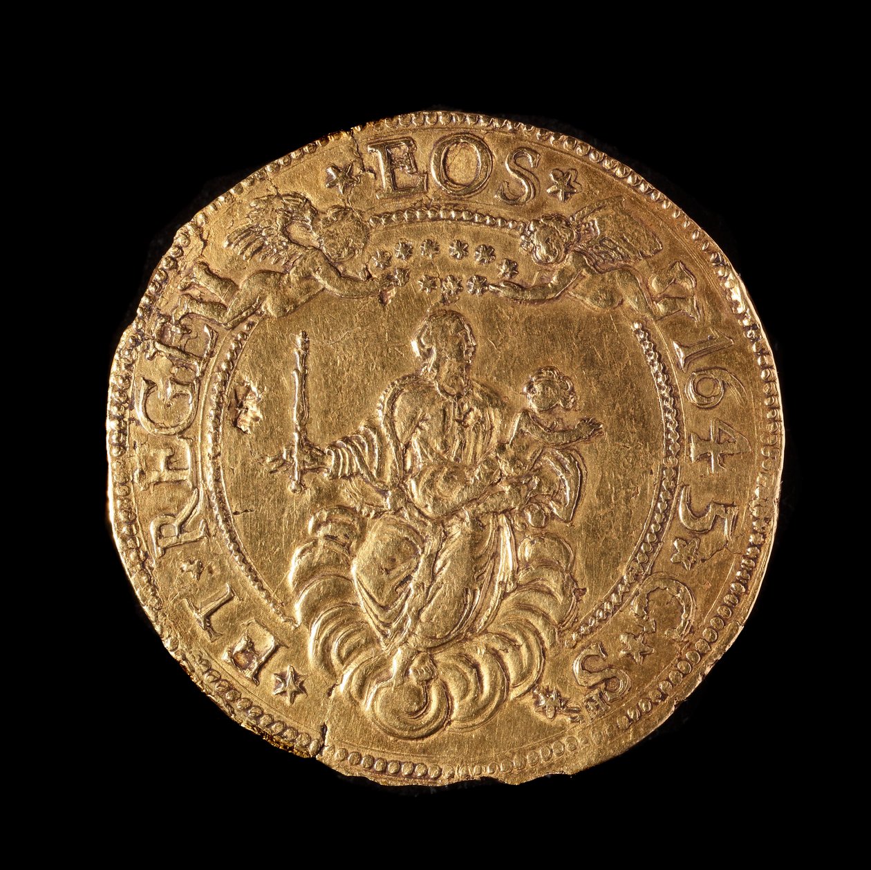 Moeda da República dos Genes: 20 ouro duplo. Diâmetro 58 mm. 1645. Voltar. Museus Genes da Strada Nuova de Italian School