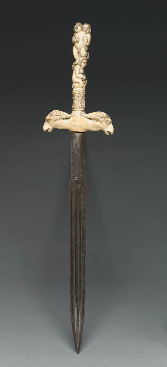 Adaga, final dos anos 1600 (aço e marfim) de Italian School