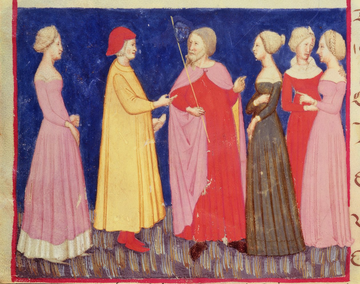 Dante e Beatrice no Paraíso, da Divina Comédia de Dante Alighieri (1265-1321) de Italian School