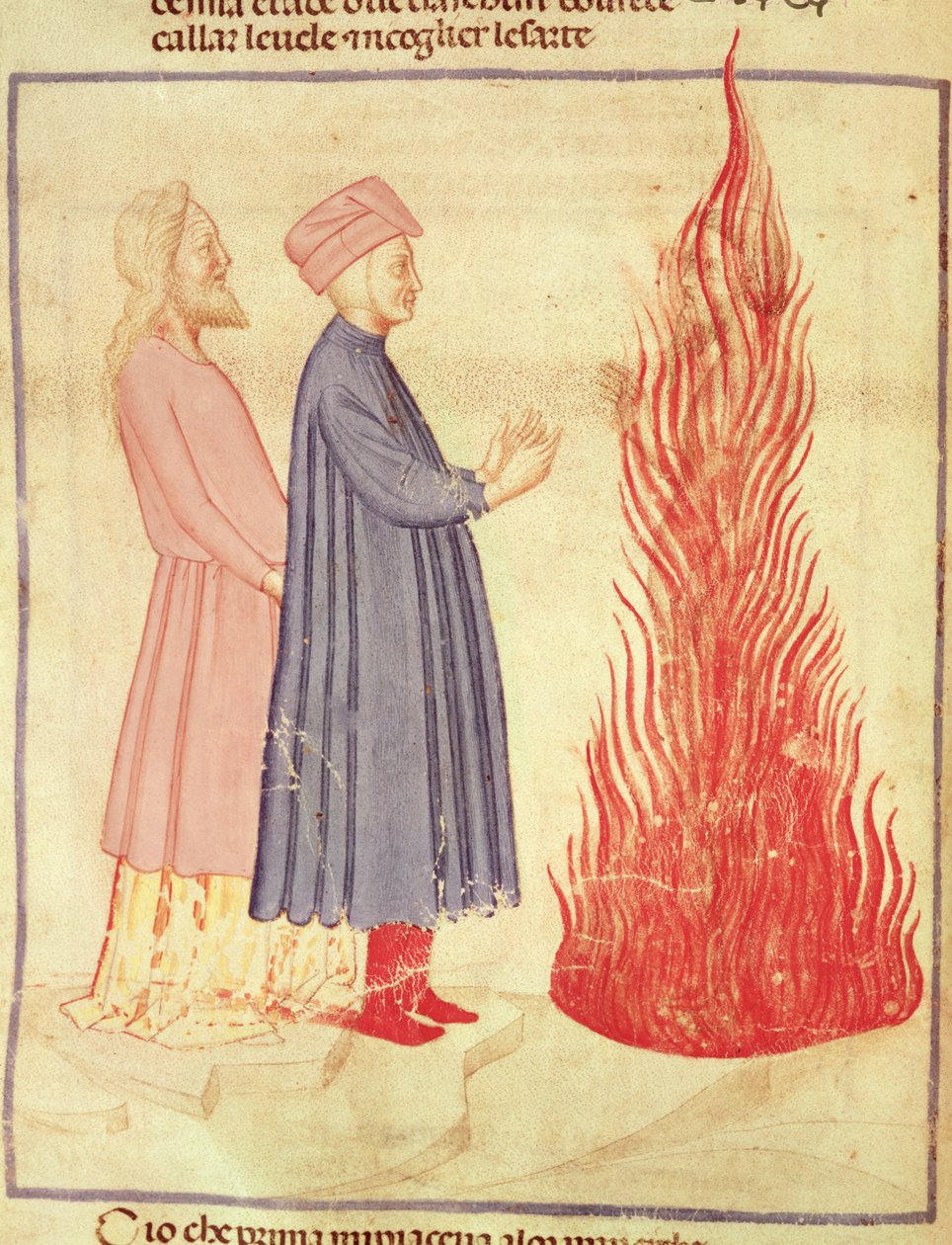 Dante e Virgílio (70-19 aC) reconhecem Ulysees, da Divina Comédia de Dante Alighieri (1265-1321) de Italian School