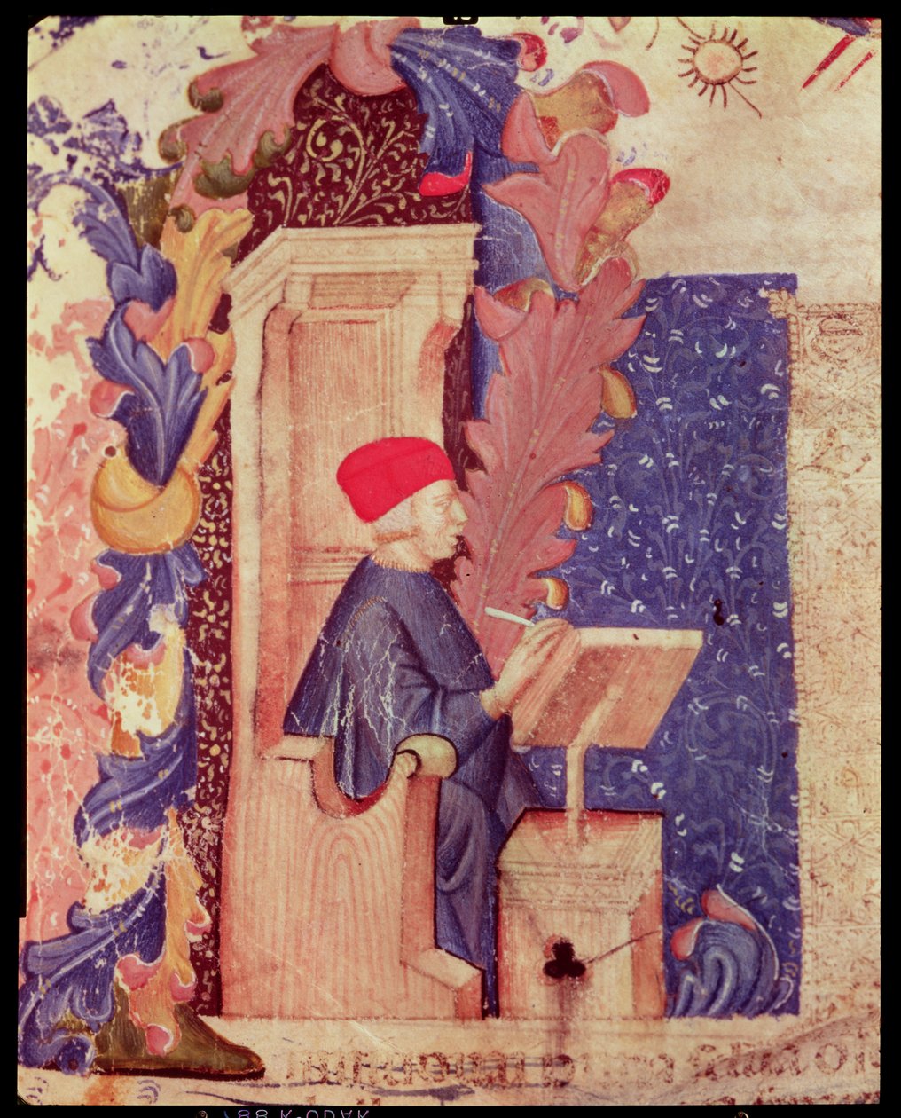 Dante escrevendo A Divina Comédia de Italian School