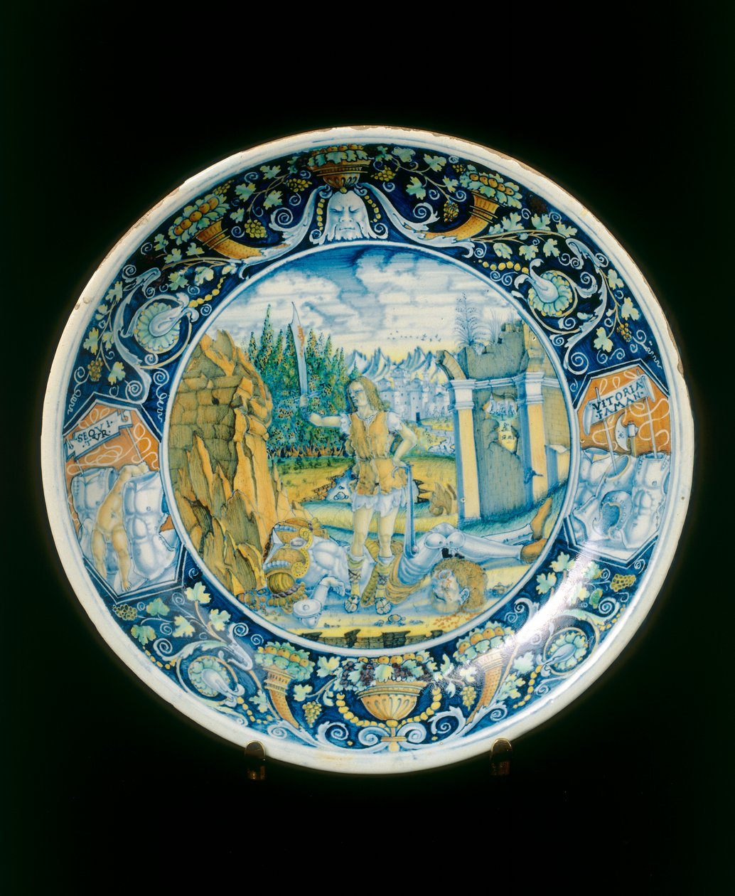 David e Golias, fabricação de Faenza de Italian School