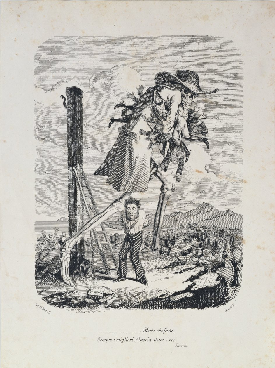A morte leva todos os bons e deixa os vilões, c.1850 de Italian School