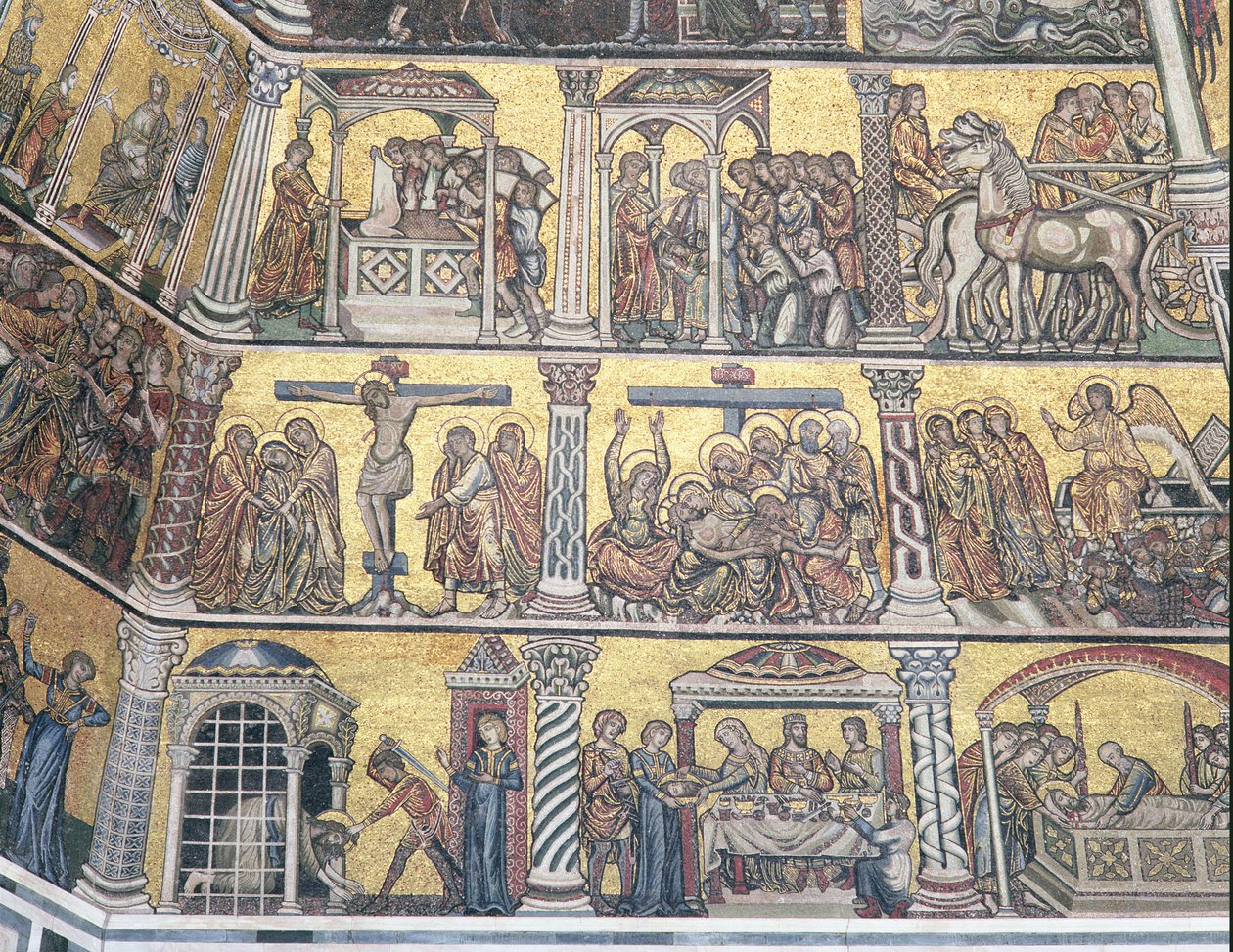 Detalhe do teto, Batistério, Florença (mosaico) de Italian School