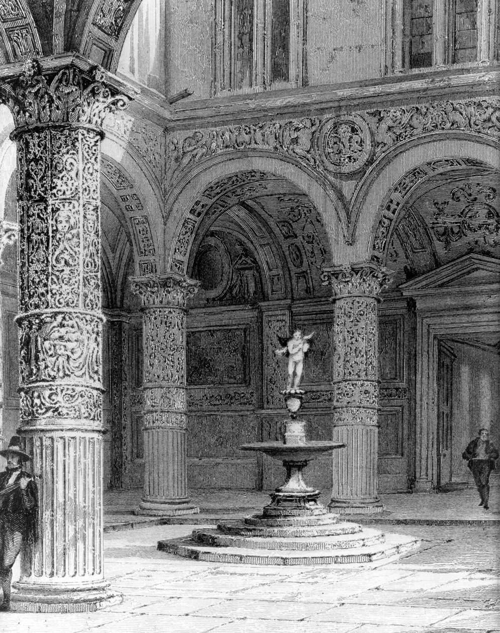 Detalhe do Pátio do Palazzo Vecchio de Italian School