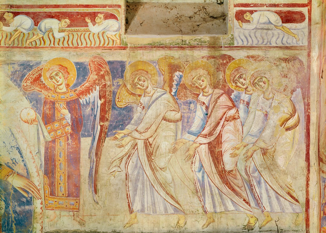 Detalhe do último julgamento, c.1075-1100 de Italian School