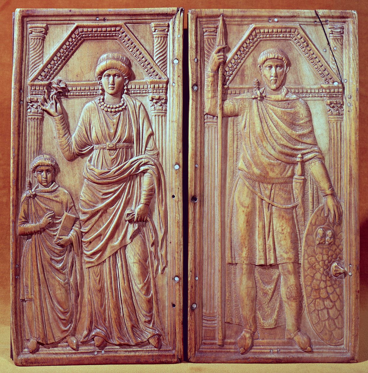 Díptico representando Stilicho (c.365-408), Serena e Eucharius de Italian School