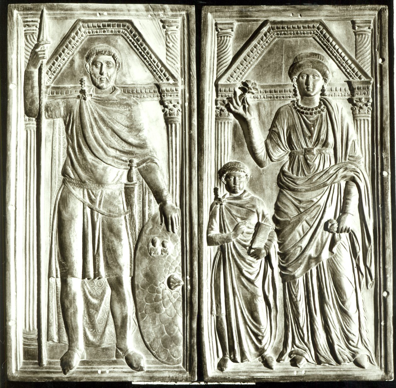 Díptico representando Stilicho (c.365-408), Serena e Eucharius de Italian School