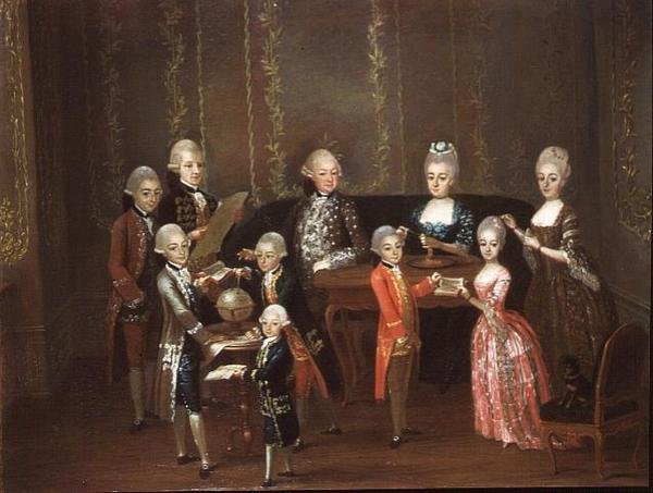 Interior elegante da família de Italian School