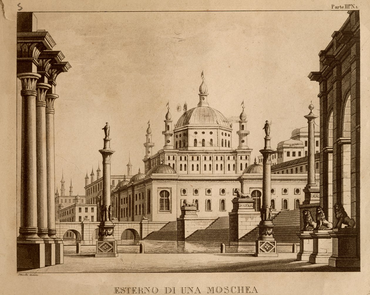 Exterior de uma Mesquita, cenografia para 
