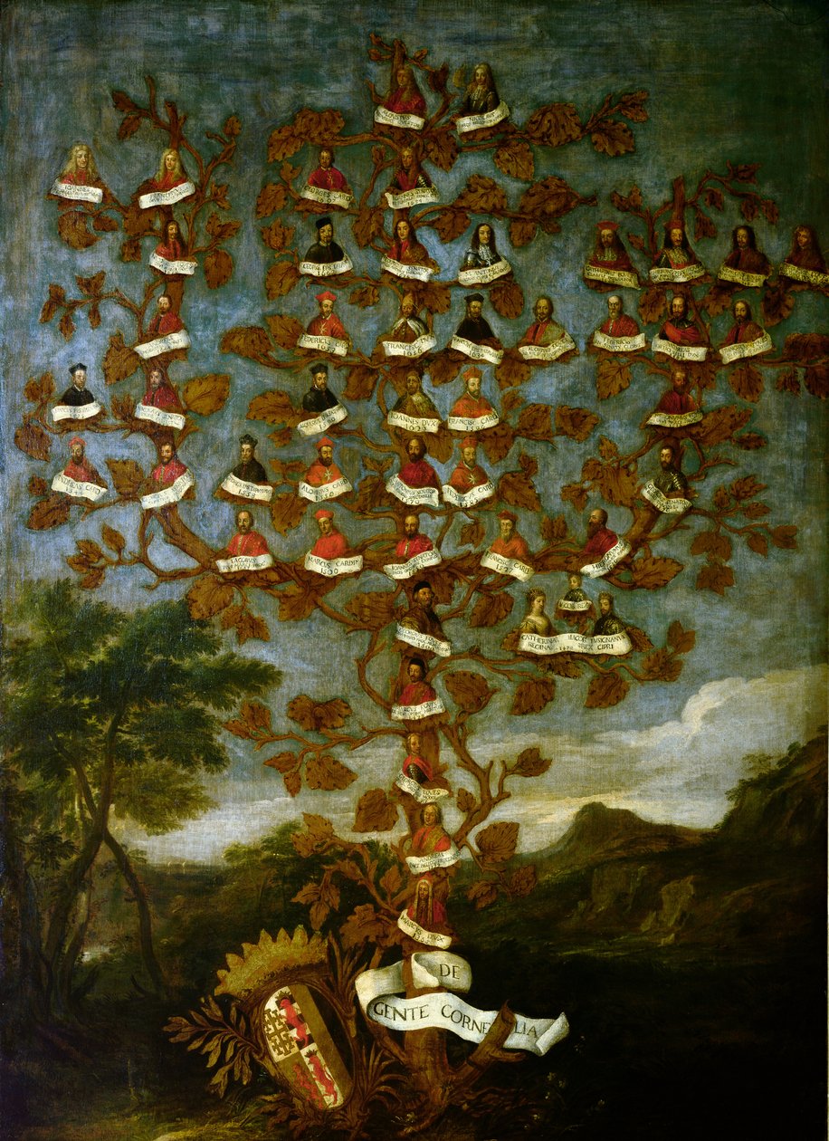 Árvore genealógica da família Cornaro de Italian School