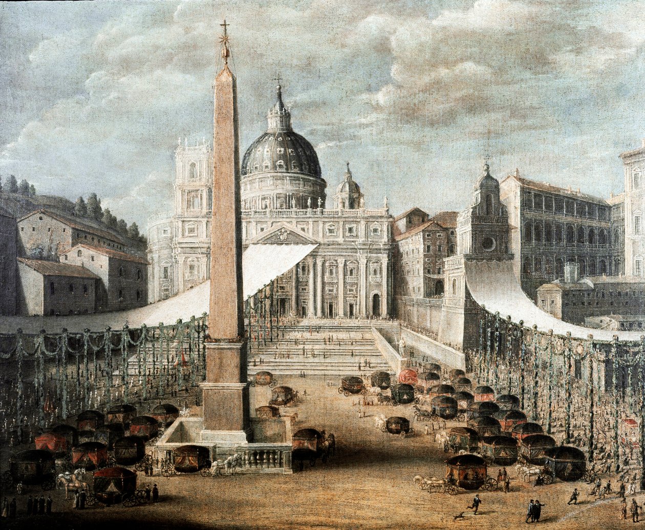 Festa de Corpus Christi na Praça de São Pedro, em Roma (Pintura de Italian School