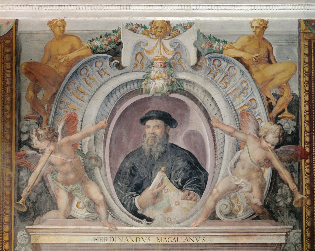 Fernão de Magalhães, na Sala del Mappamondo de Italian School